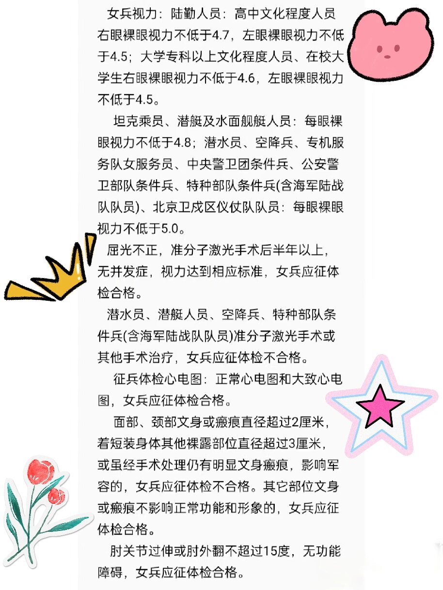 女兵体检标准详细解读，女兵体检标准全面解读