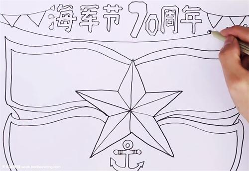 庆祝海军成立七十周年——手抄报内容设计,庆祝海军七十载辉煌历程,海军成立七十周年手抄报内容设计
